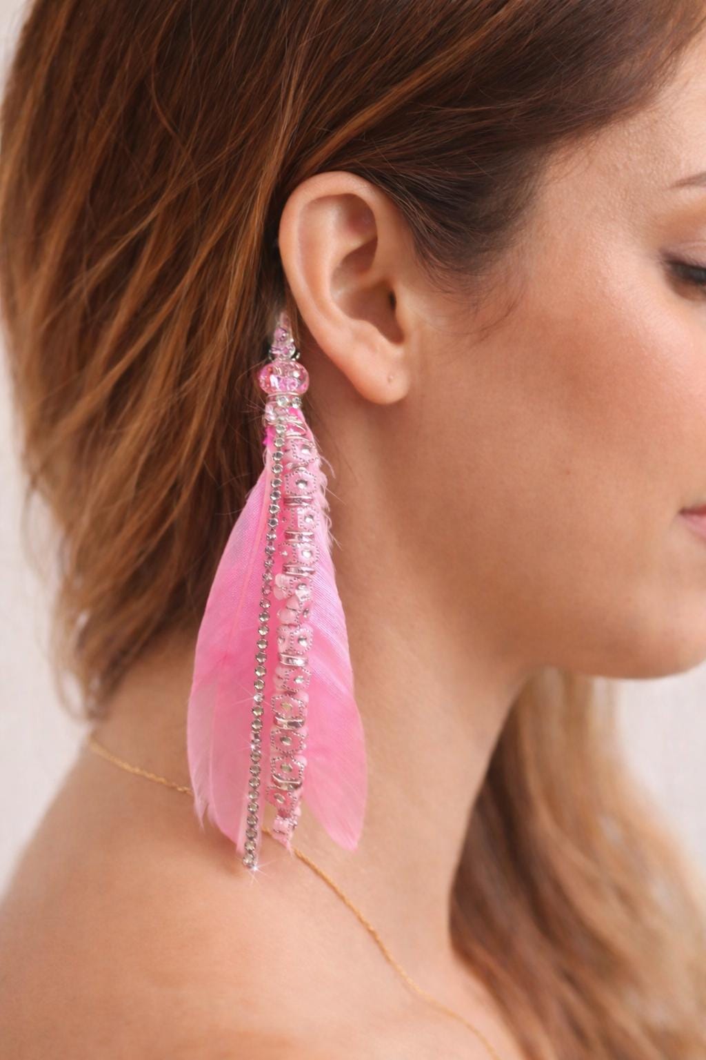 Pink Beaded ATM Card Clip & Hair Clip – Long Nail Helper, Credit Card Grabber, Sparkly Tassel Accessory