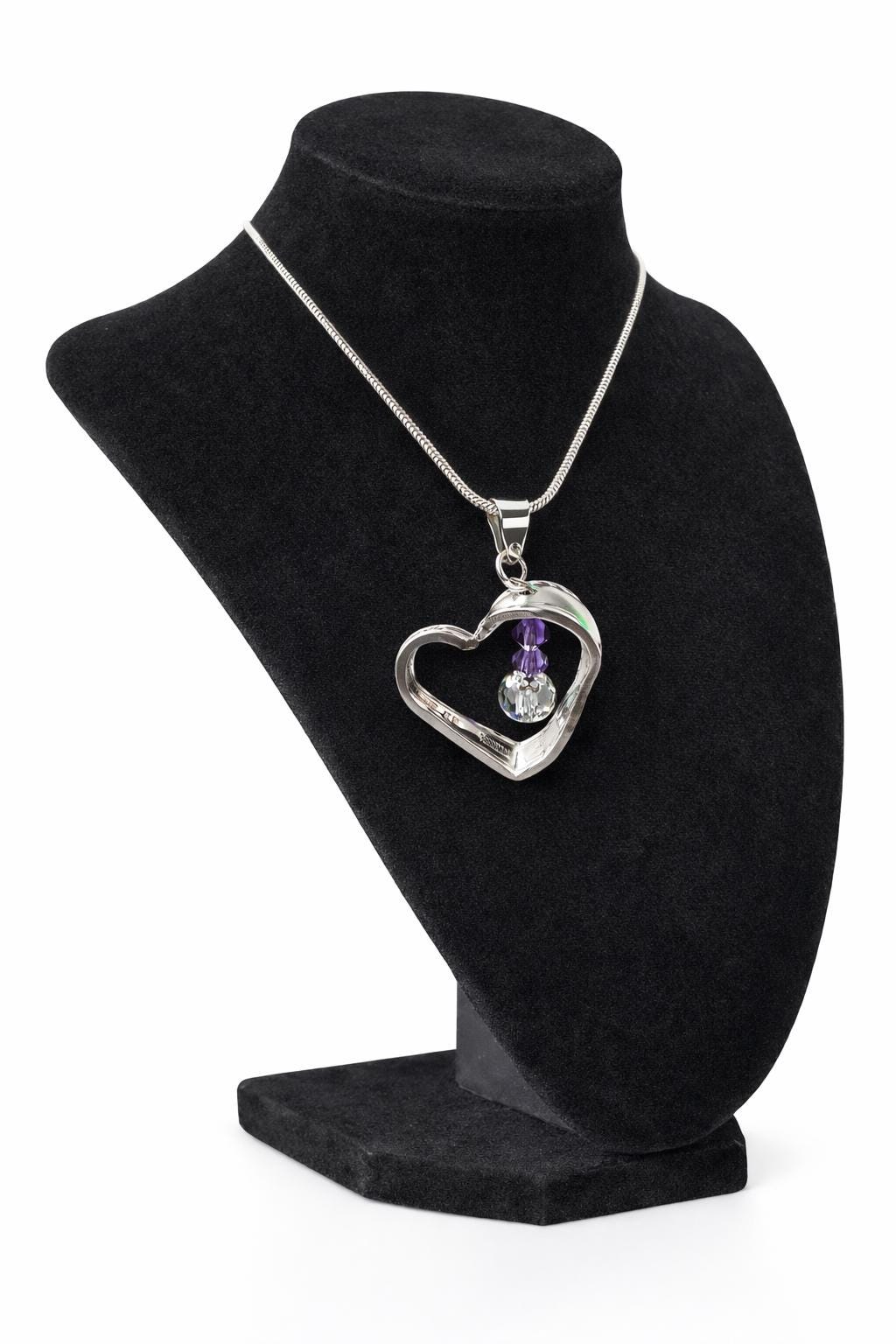 Upcycled Spoon Heart Necklace – Handmade Crystal Pendant – Romantic Gift Jewelry – Gift Box Included