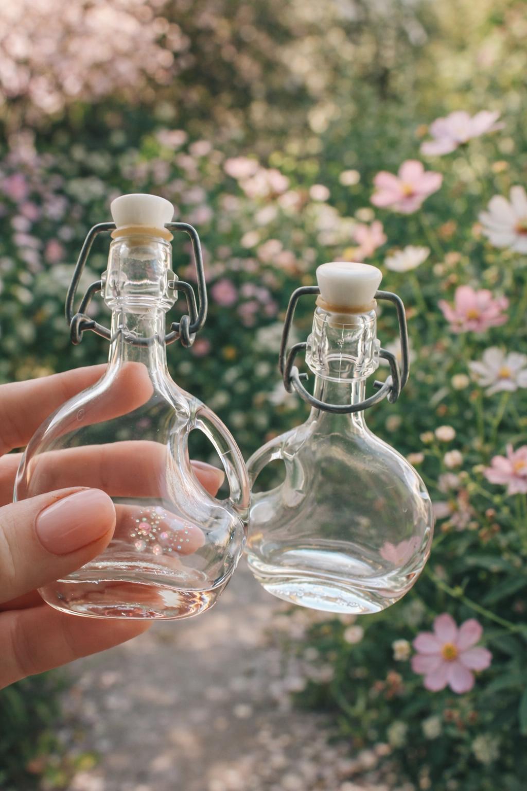 Set of 2 Vintage Swing-Top Glass Decanters – Mid-Century Barware