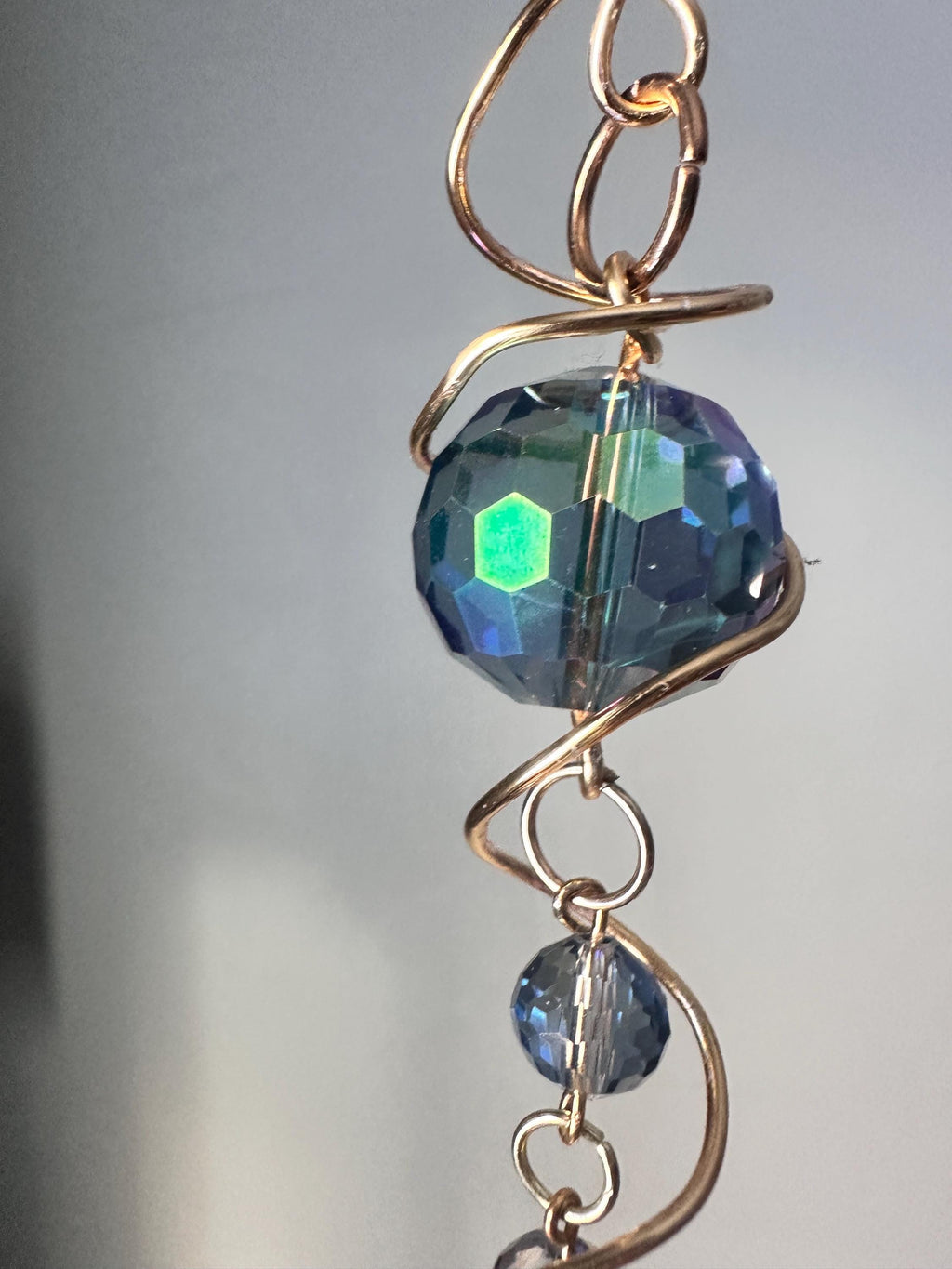 Handmade Crystal Beaded Plant Stick | Gold Wire Sun Catcher Accent 9 Inch spring addition
