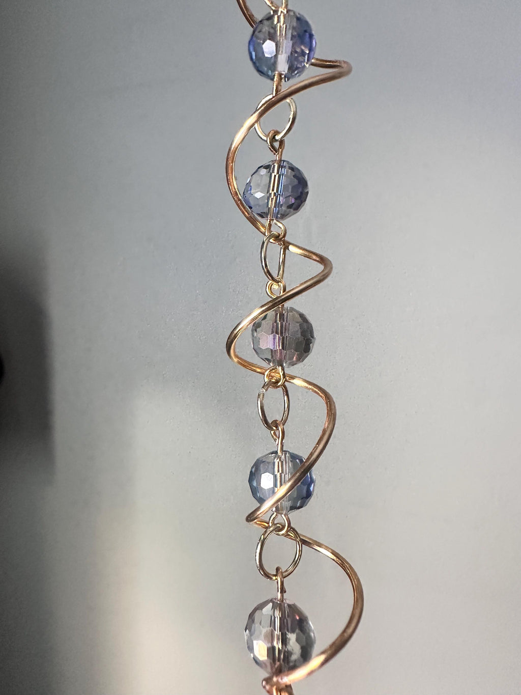 Handmade Crystal Beaded Plant Stick | Gold Wire Sun Catcher Accent 9 Inch spring addition