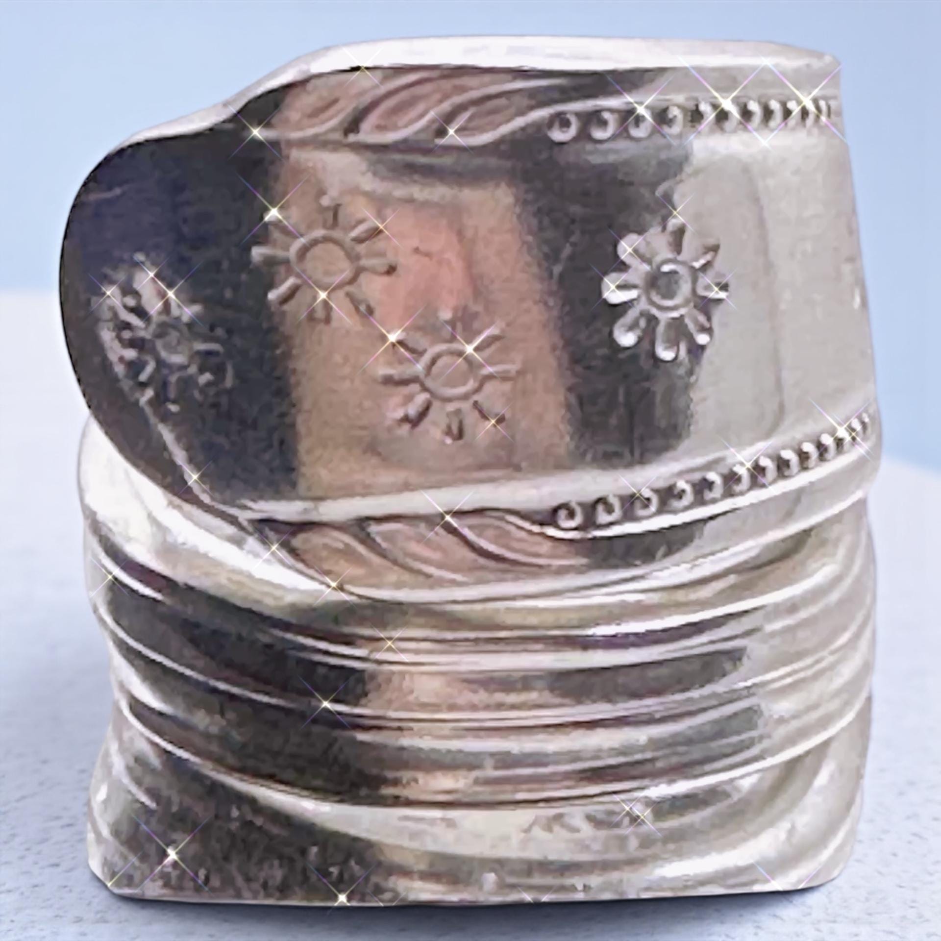 Vintage Silver Plated Spoon Ring – Hand Stamped Silverware Jewelry