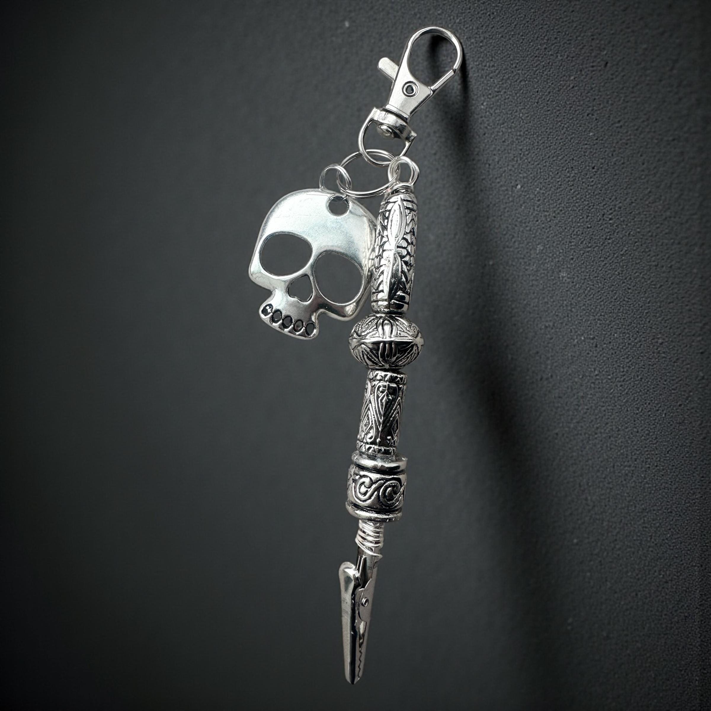 Gothic Silver Dragon or Skull ATM Card Clip – Choose Dragon Head, Skull Head or Skull Body – Handmade father day gift idea