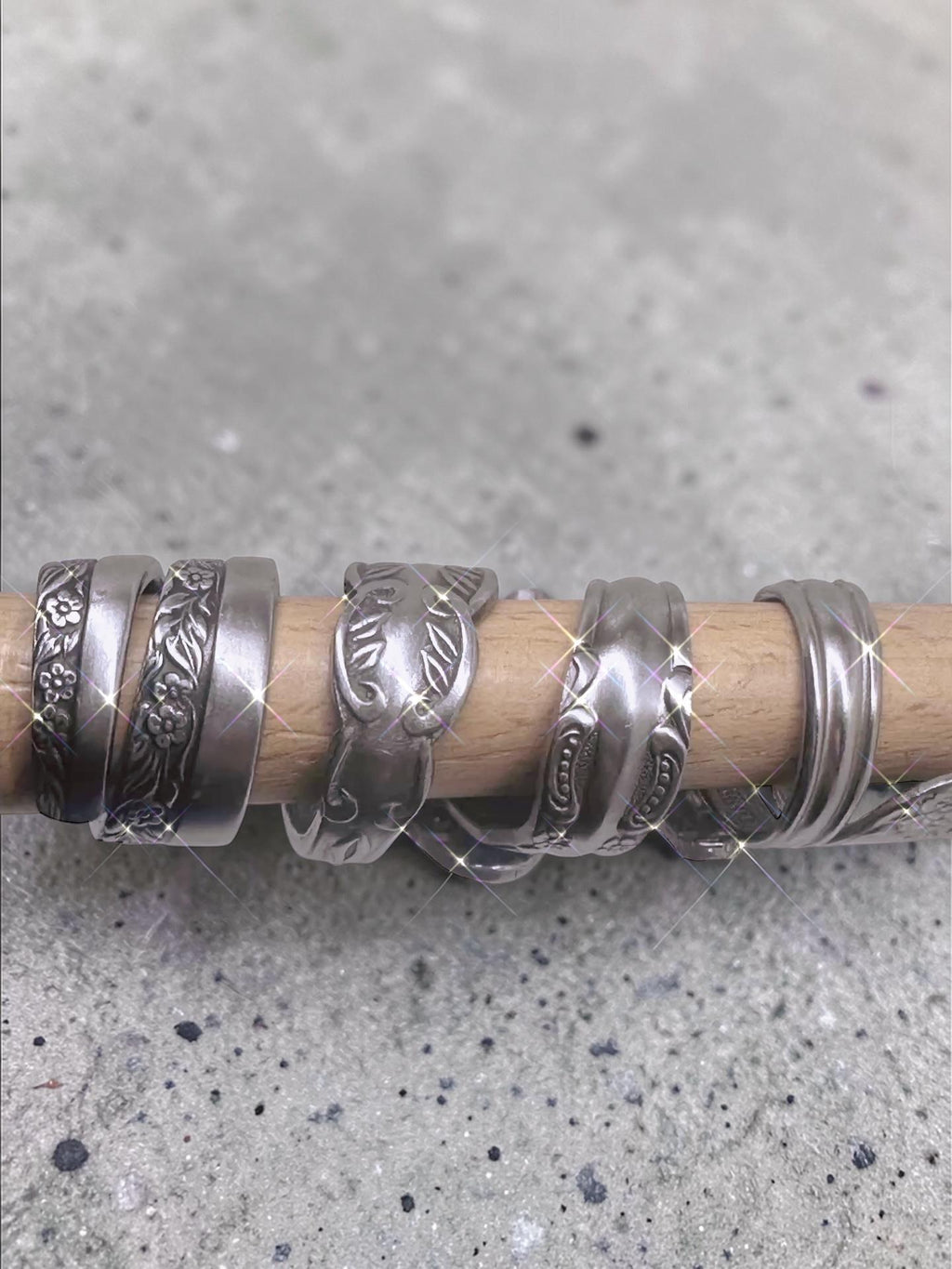 Vintage Mystery Spoon Rings, Bundles available • Double Wrapped • Stainless Steel • Velvet Box included