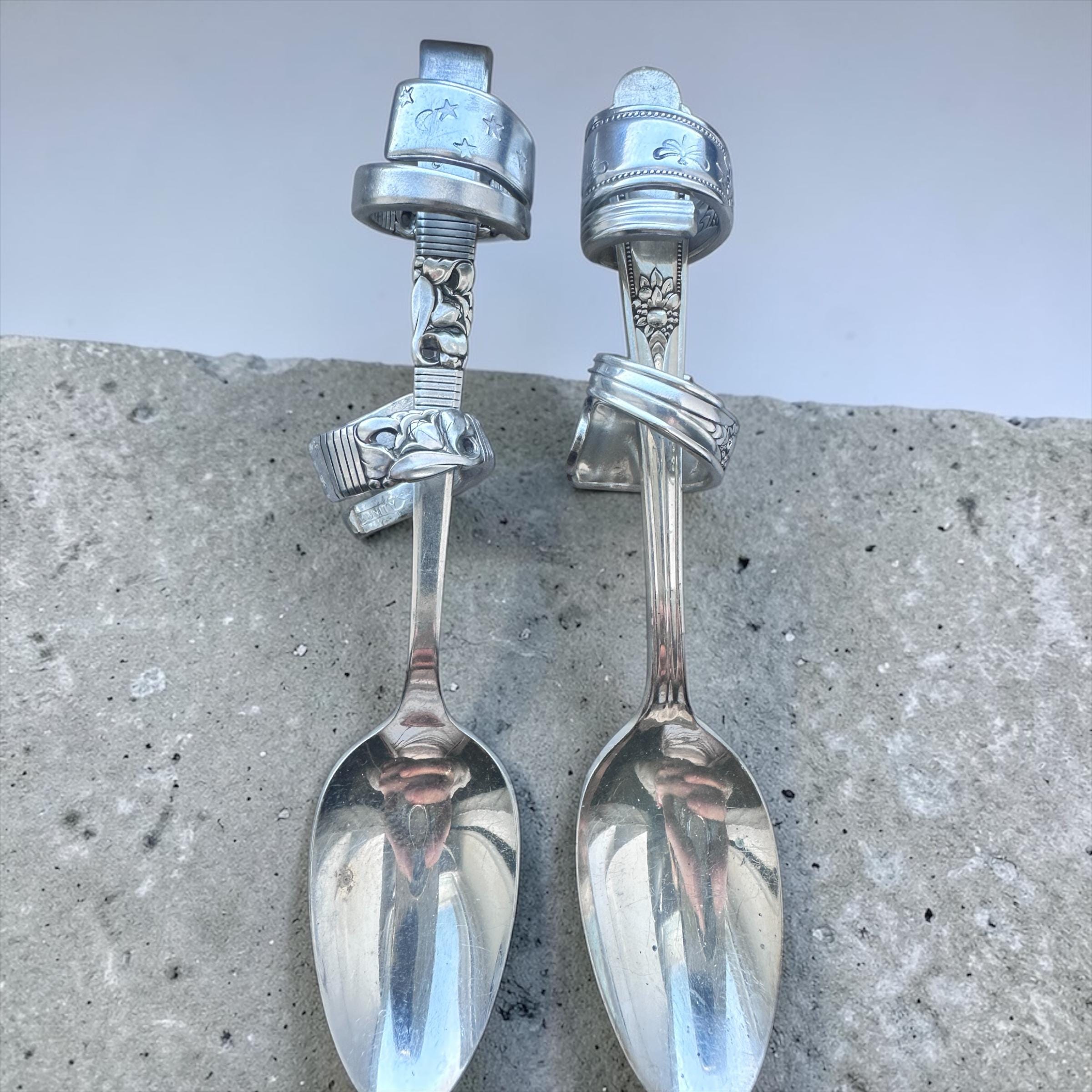 Mystery Spoon Rings – Vintage Silver Plated , bundle options