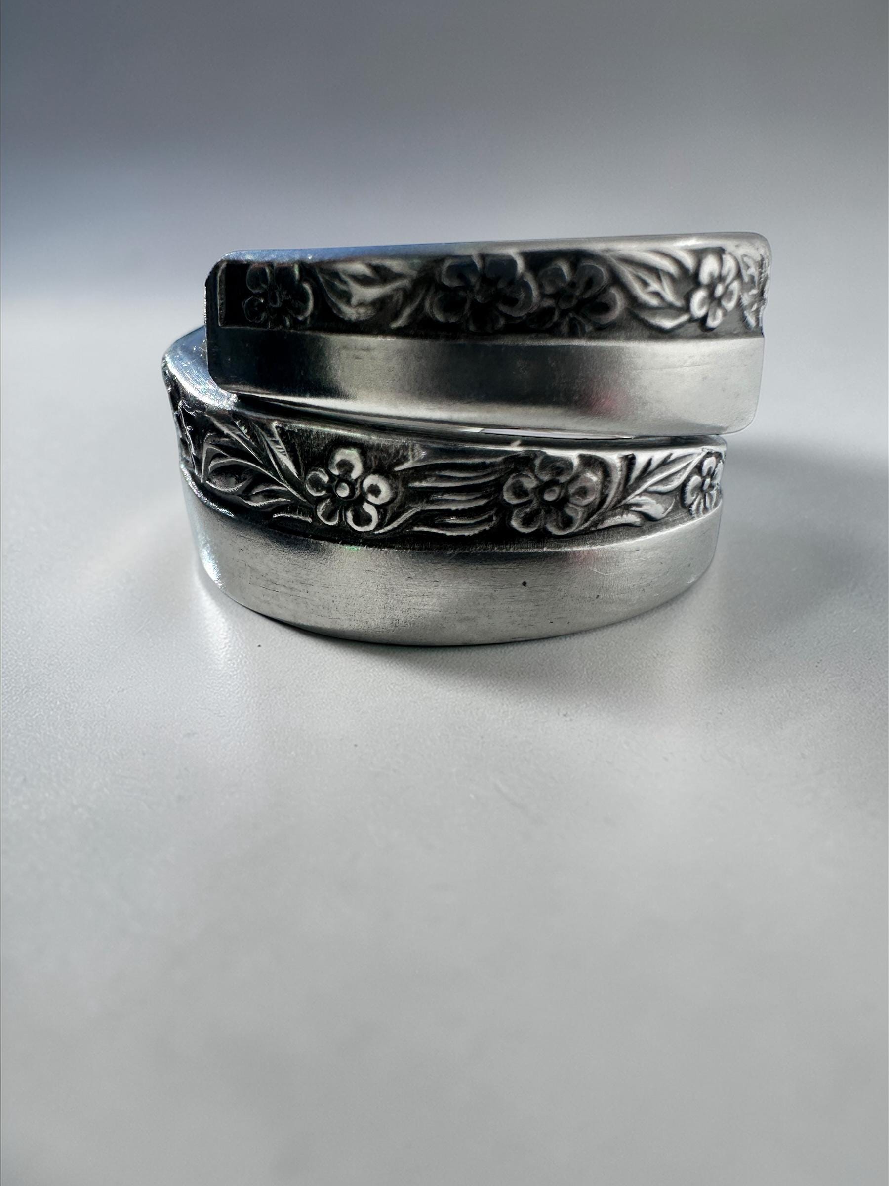 Vintage Spoon Ring – Rose Garden, Fleur Crest, Petite Blossom Vine Patterns