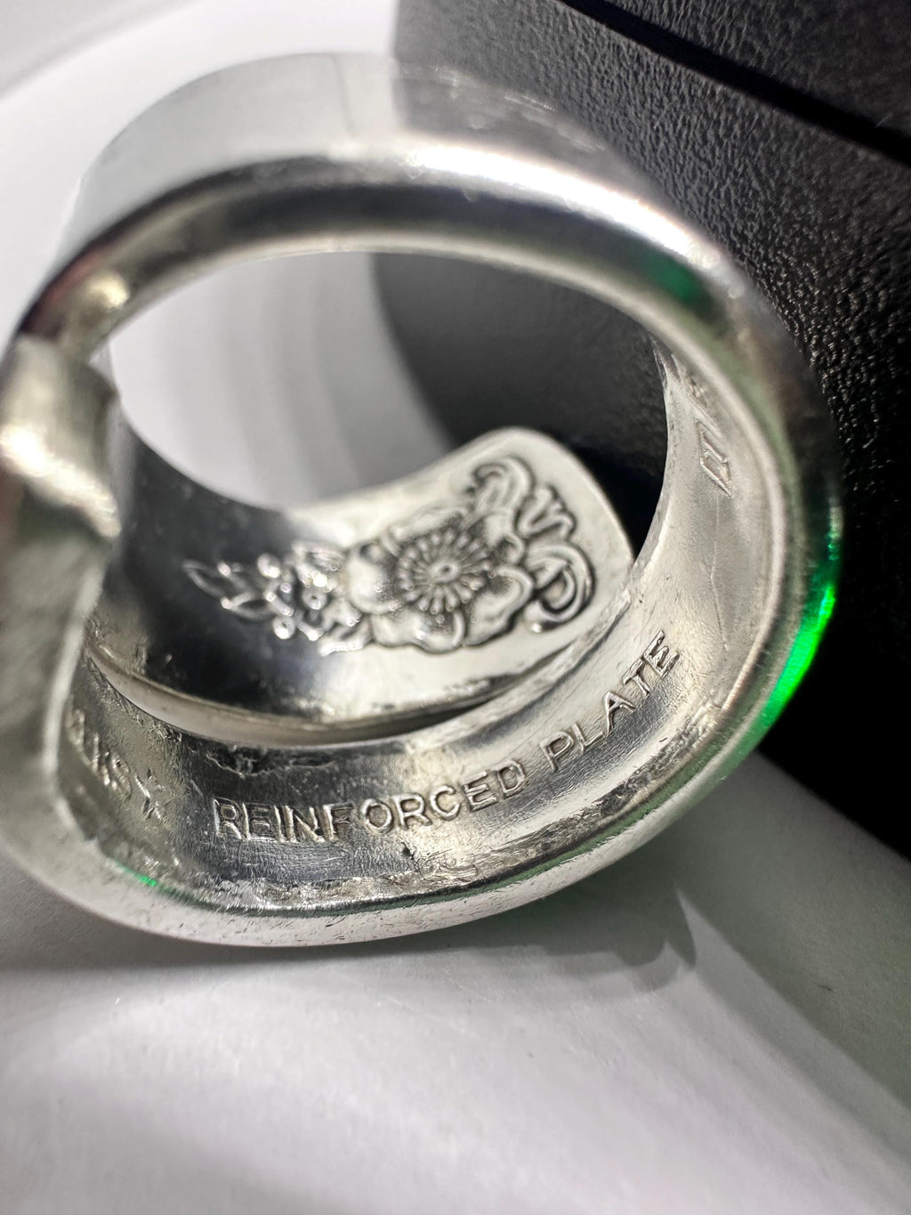 Spoon Ring –  Vintage Wm Rogers Daffodil Edwardian Floral Silverplate Jewelry