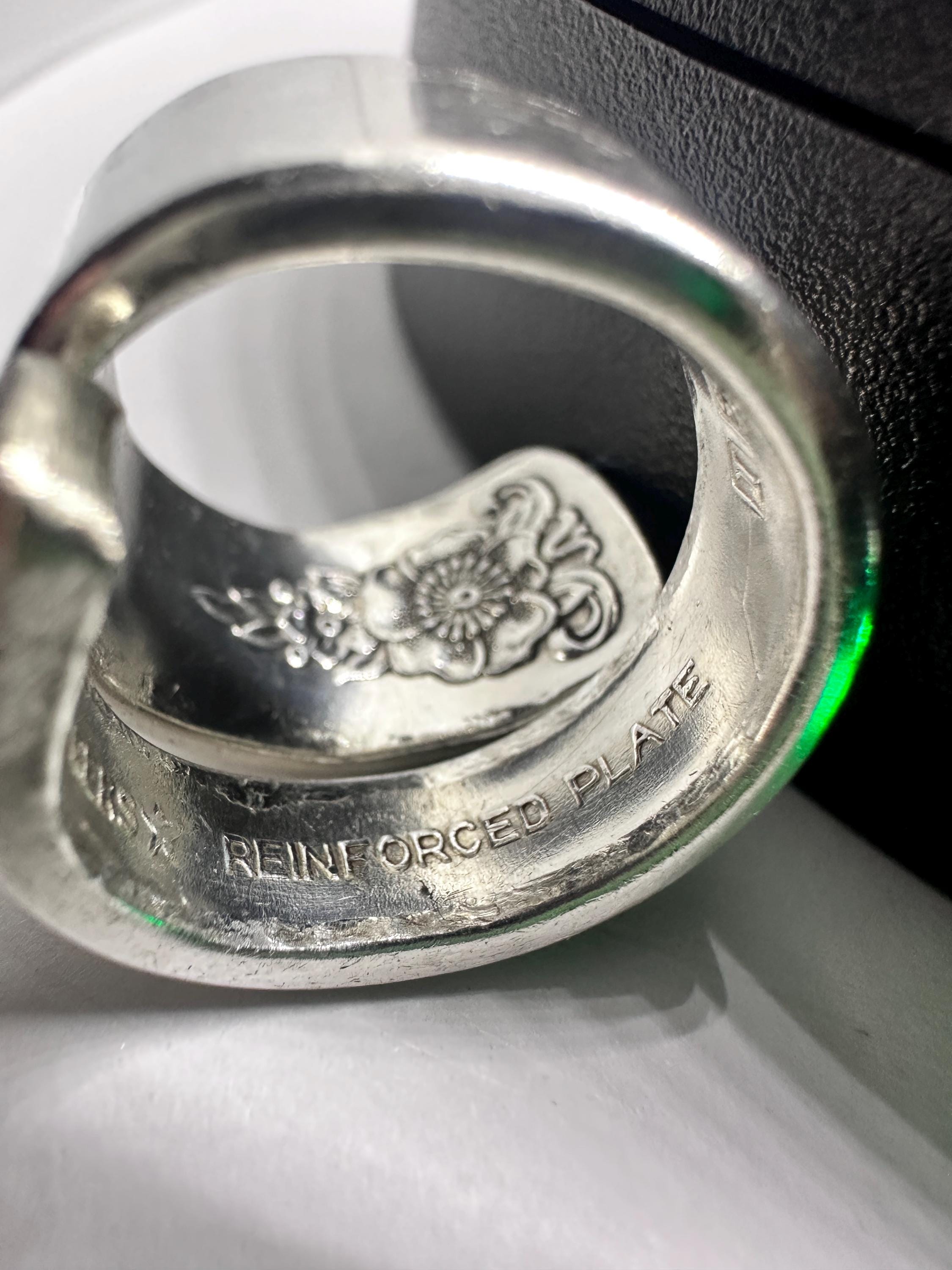 Spoon Ring –  Vintage Wm Rogers Daffodil Edwardian Floral Silverplate Jewelry