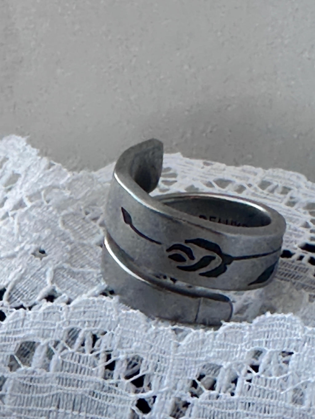 Ornamental Stainless Steel Mystery Ring • Engraved Statement Band • Vintage Inspired Jewelry