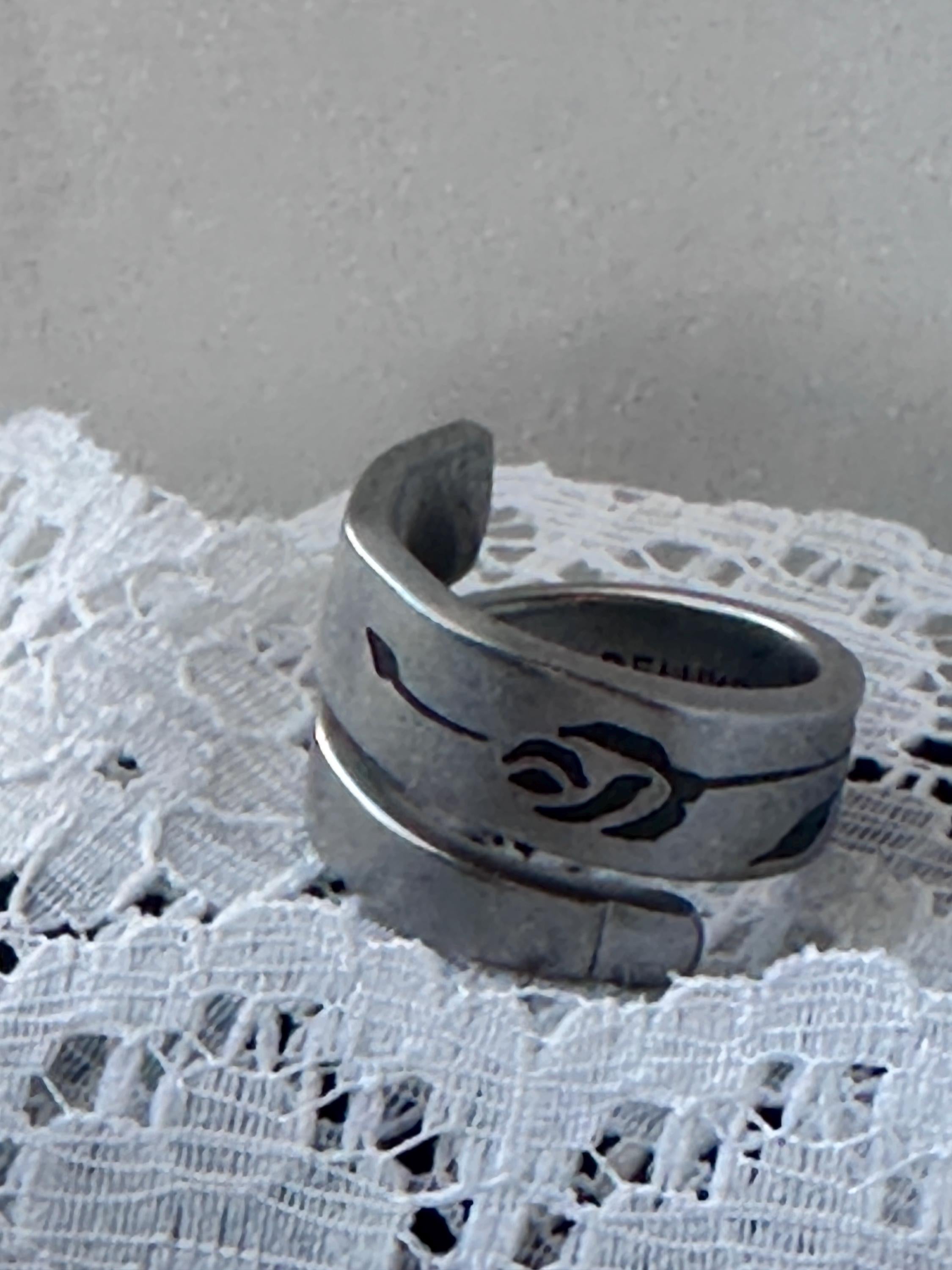 Ornamental Stainless Steel Mystery Ring • Engraved Statement Band • Vintage Inspired Jewelry