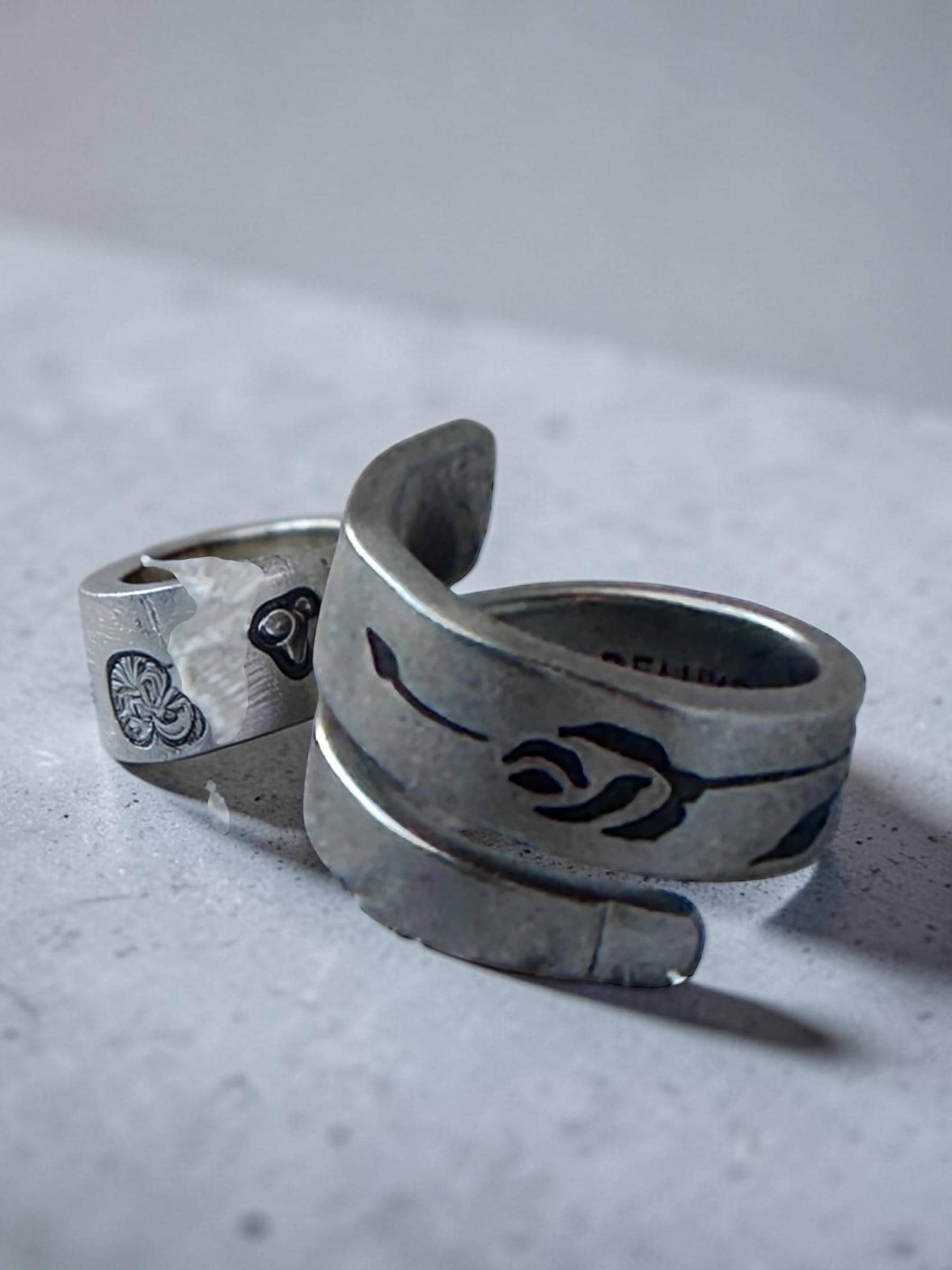 Ornamental Stainless Steel Mystery Ring • Engraved Statement Band • Vintage Inspired Jewelry