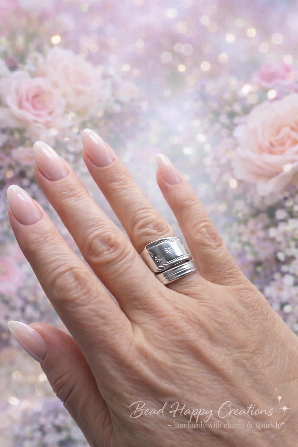 Vintage Silver Plated Spoon Ring – Hand Stamped Silverware Jewelry