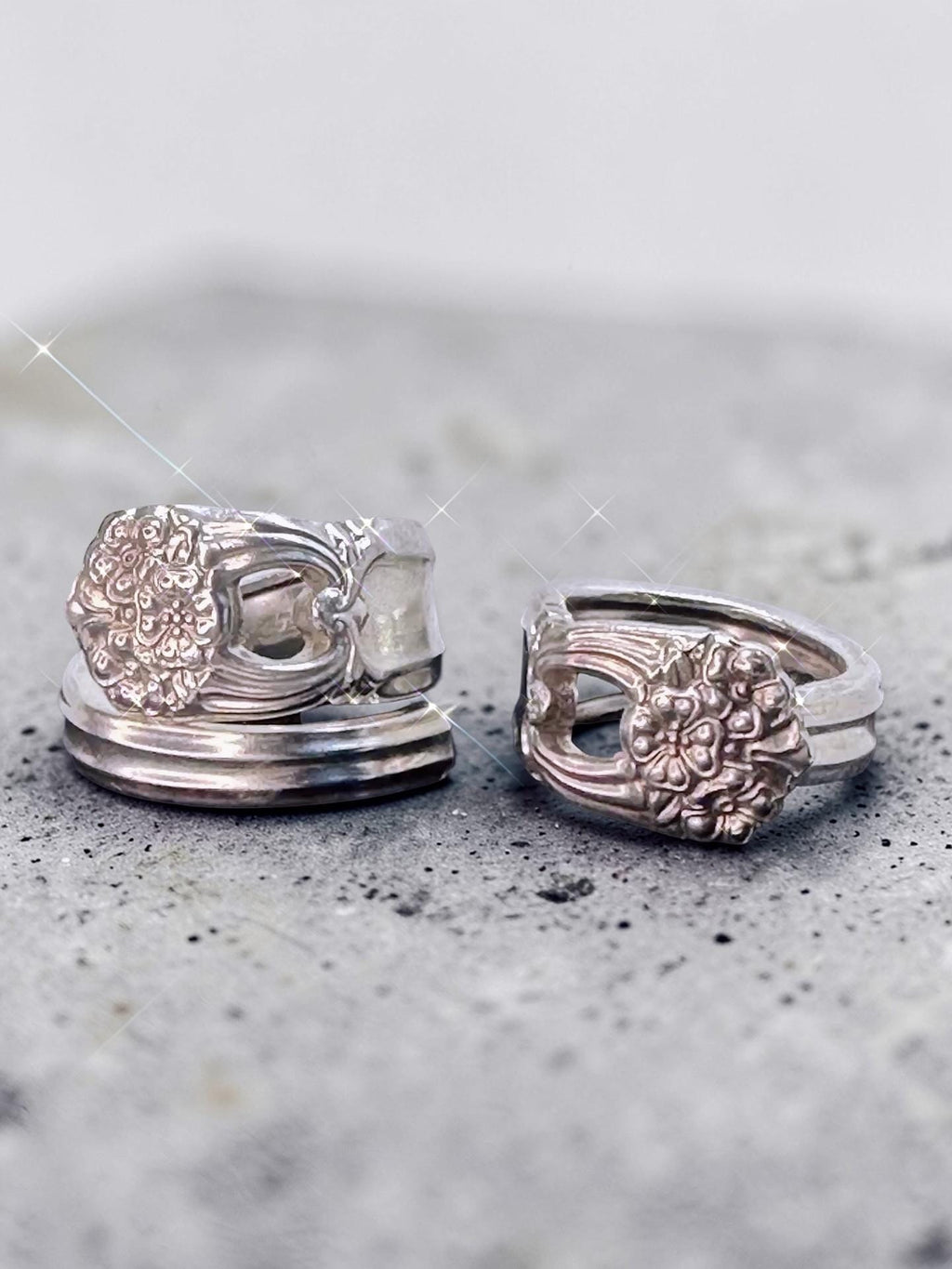Eternally Yours Spoon Ring – Vintage Silver Plated Floral Scroll Jewelry