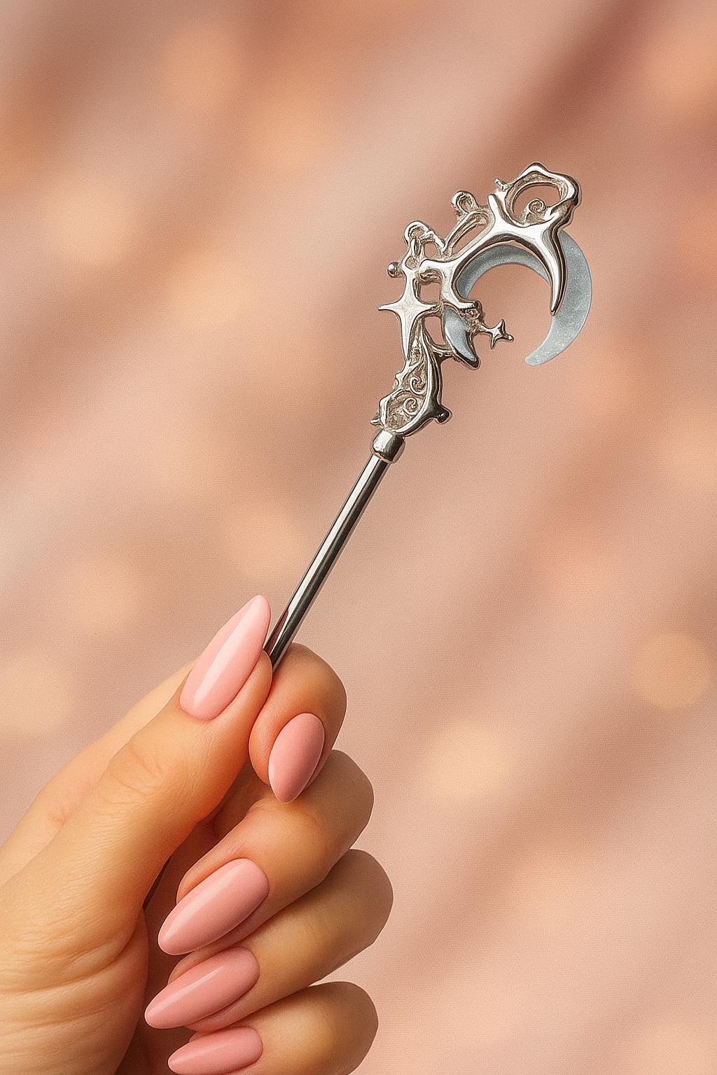 ATM Card Grabber Tool for Long Nails, Celestial Moon Star Card Puller Helper