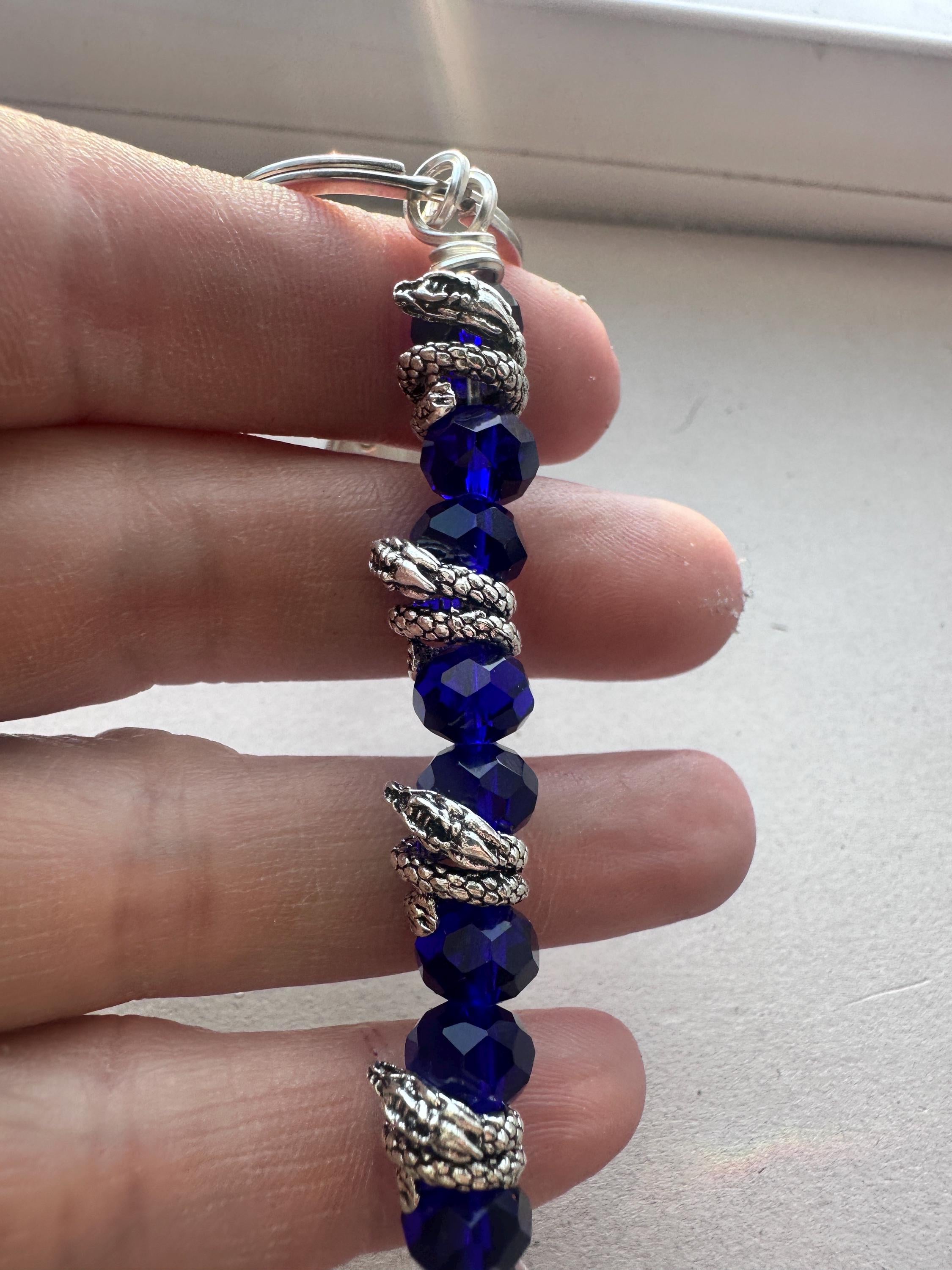 Atm card clip ,Blue Crystal Snake Card Grabber, Long Nail Helper Tool, Beaded Debit Card Puller