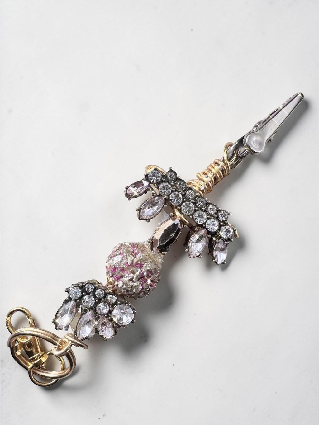 Upcycled Vintage Jewelry ATM Card Clip – wire wrapped Handmade Crystal Bracelet Helper