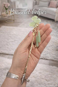 Extracteur de carte bancaire | Outil d'aide aux ongles longs en aventurine verte | Accessoire de sac à main