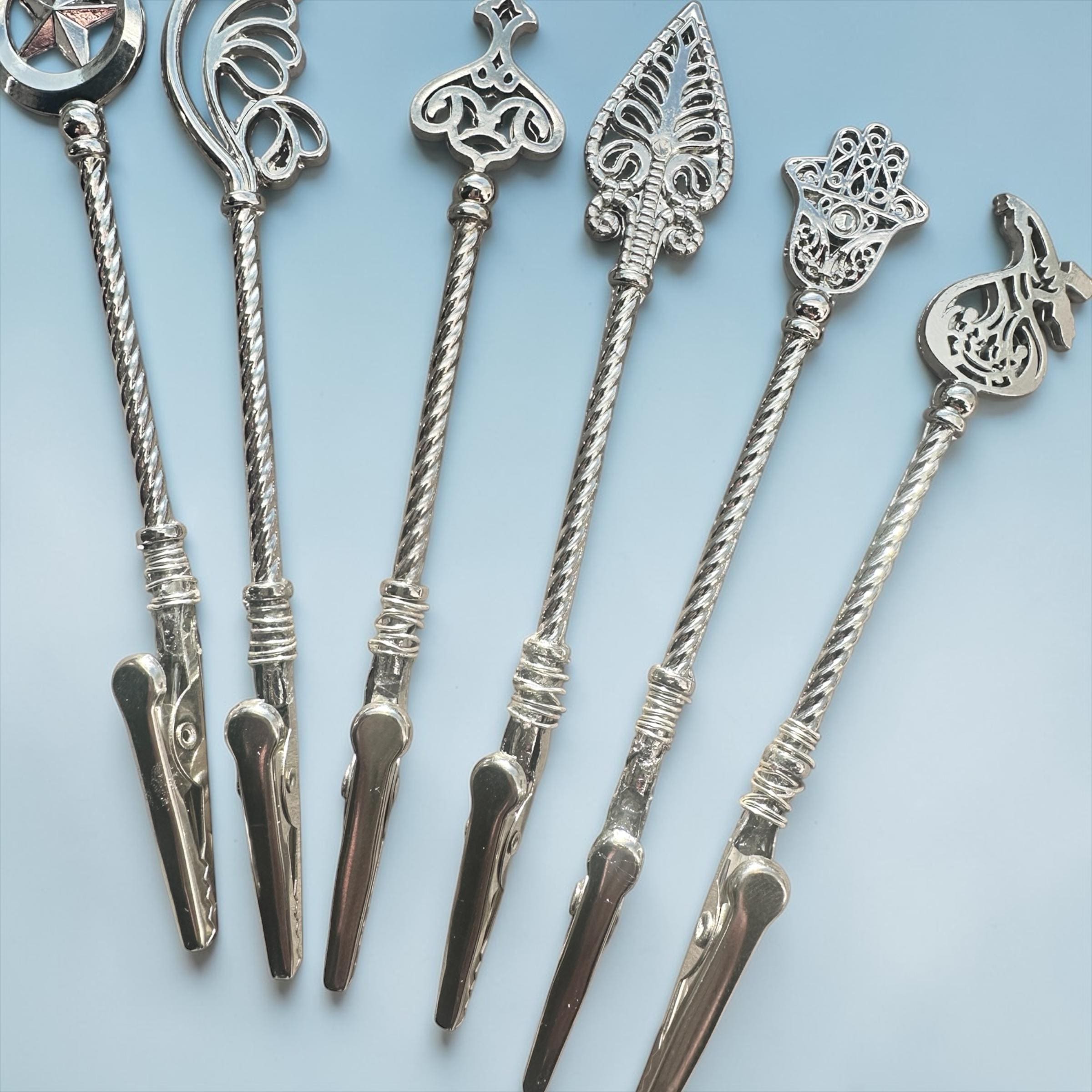 Handmade ATM Card Grabber Clip, Long Nail Helper Tool, Western Star Hamsa Sword Styles