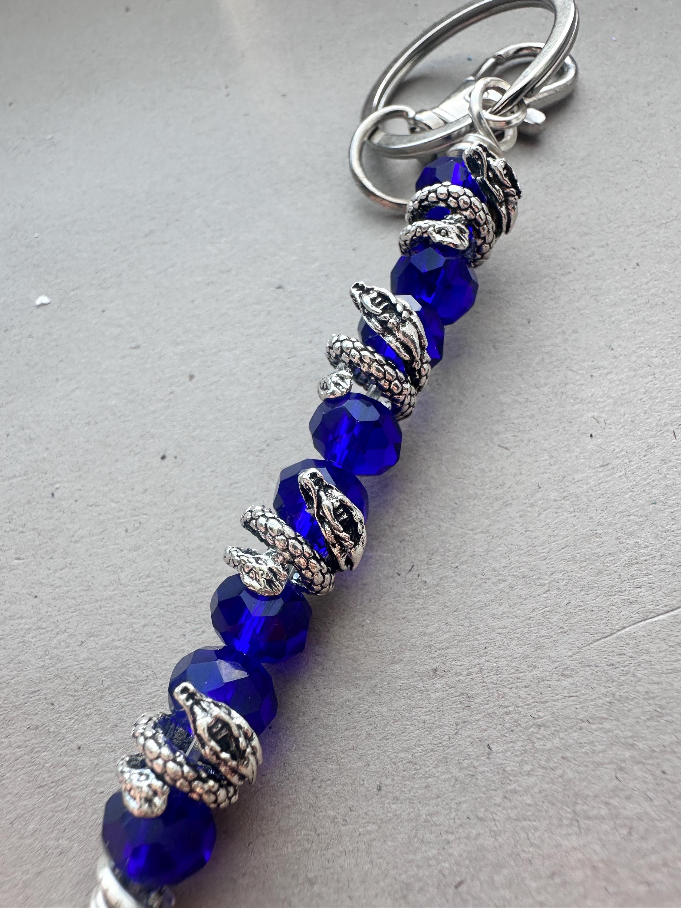 Atm card clip ,Blue Crystal Snake Card Grabber, Long Nail Helper Tool, Beaded Debit Card Puller