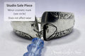 Upcycled Silver-Plated Spoon Bracelet | Floral Engraved Cuff with Blue Crystal Charm