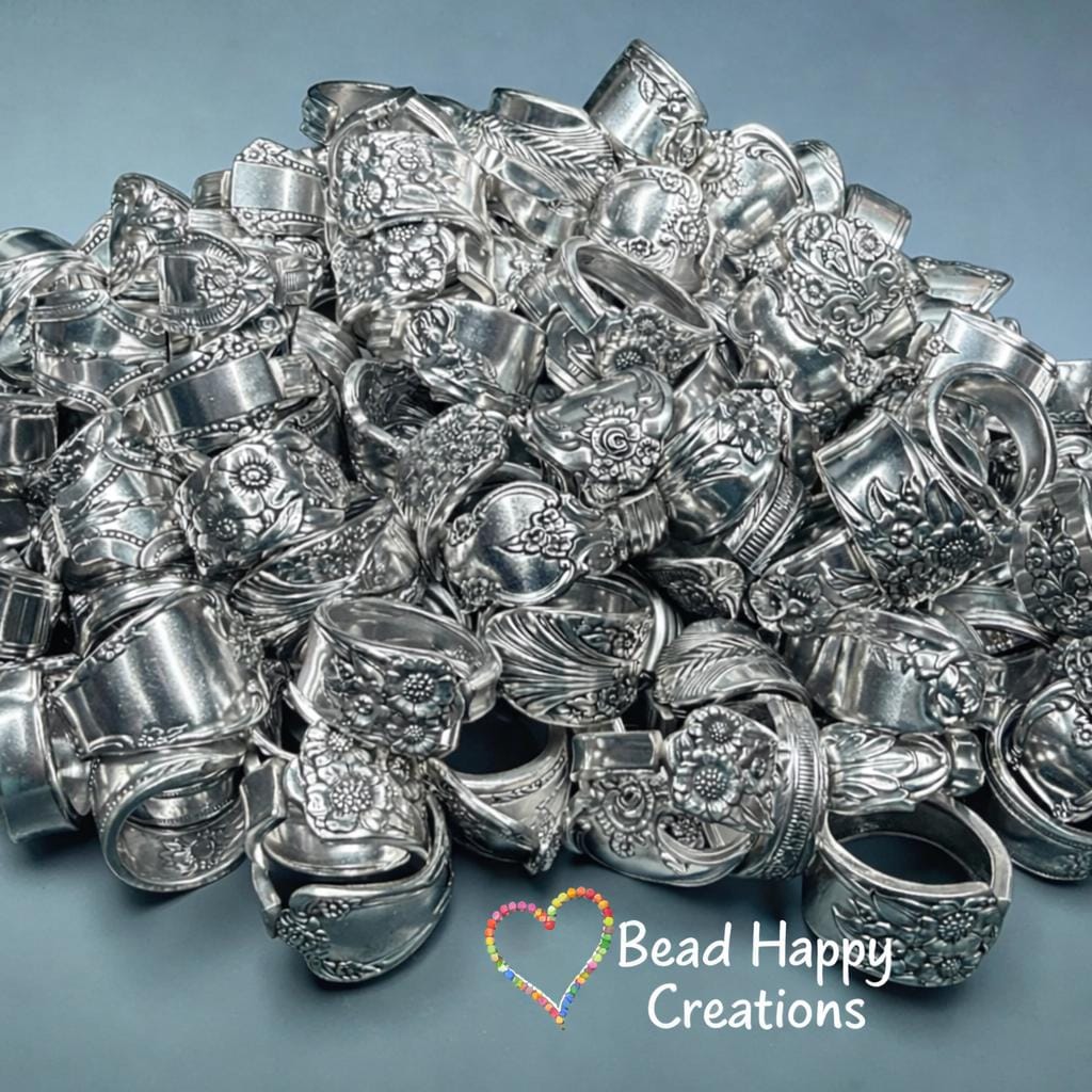 Mystery Vintage Spoon Ring – Handmade Ornamental Silverware Ring – Choose Your Size – Floral Statement Band Gift