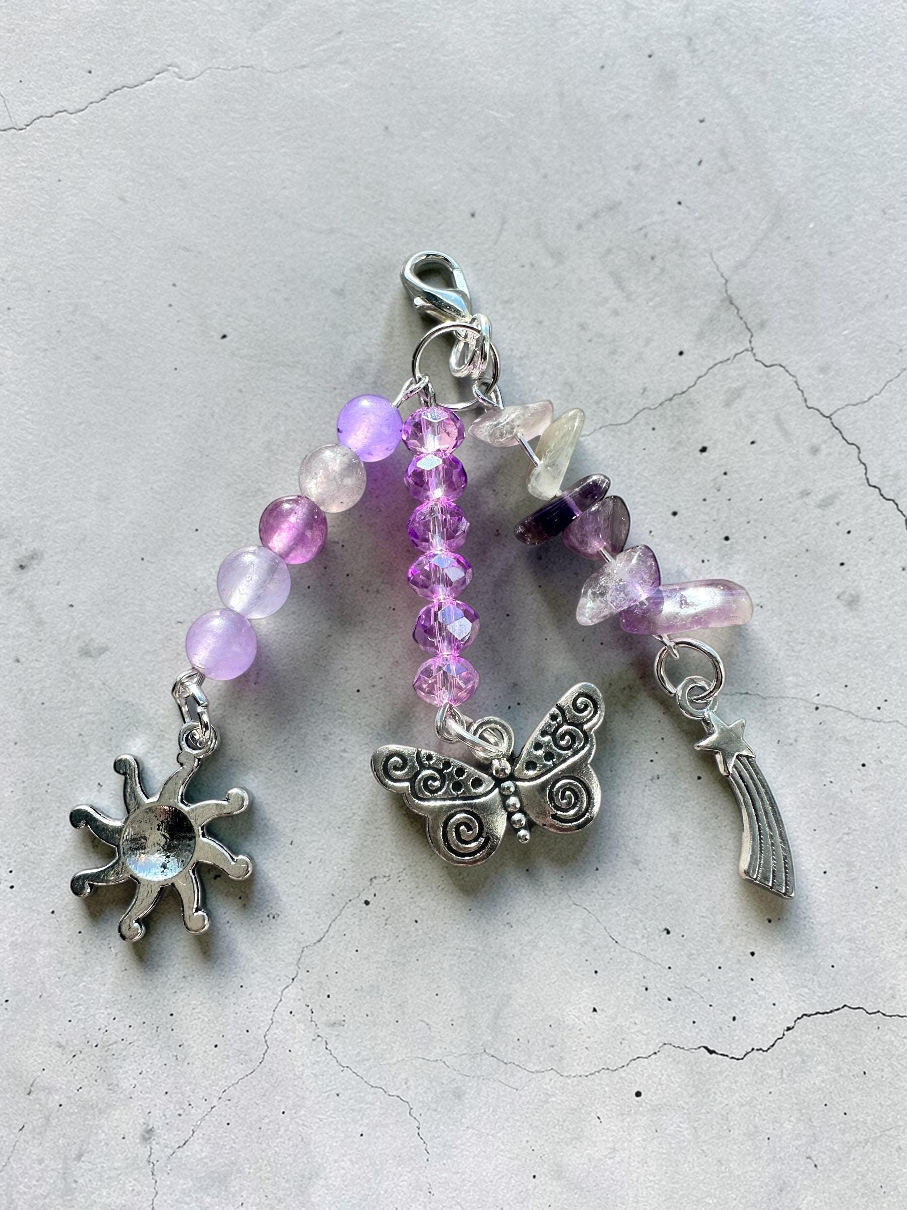 Beaded Journal Charm Dangles | Crystal Notebook Accessories, Planner Clip Charms