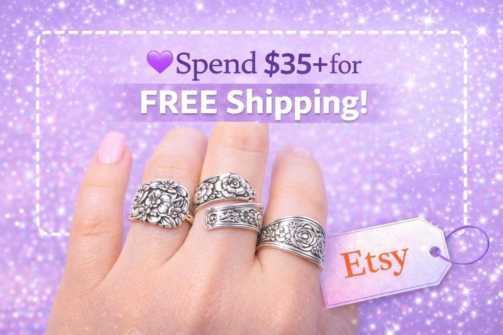 Spoon Ring Mystery charm ring, handmade spoon ring custom size ring, upcycled jewelry double wrap, gift for her, surprise ring