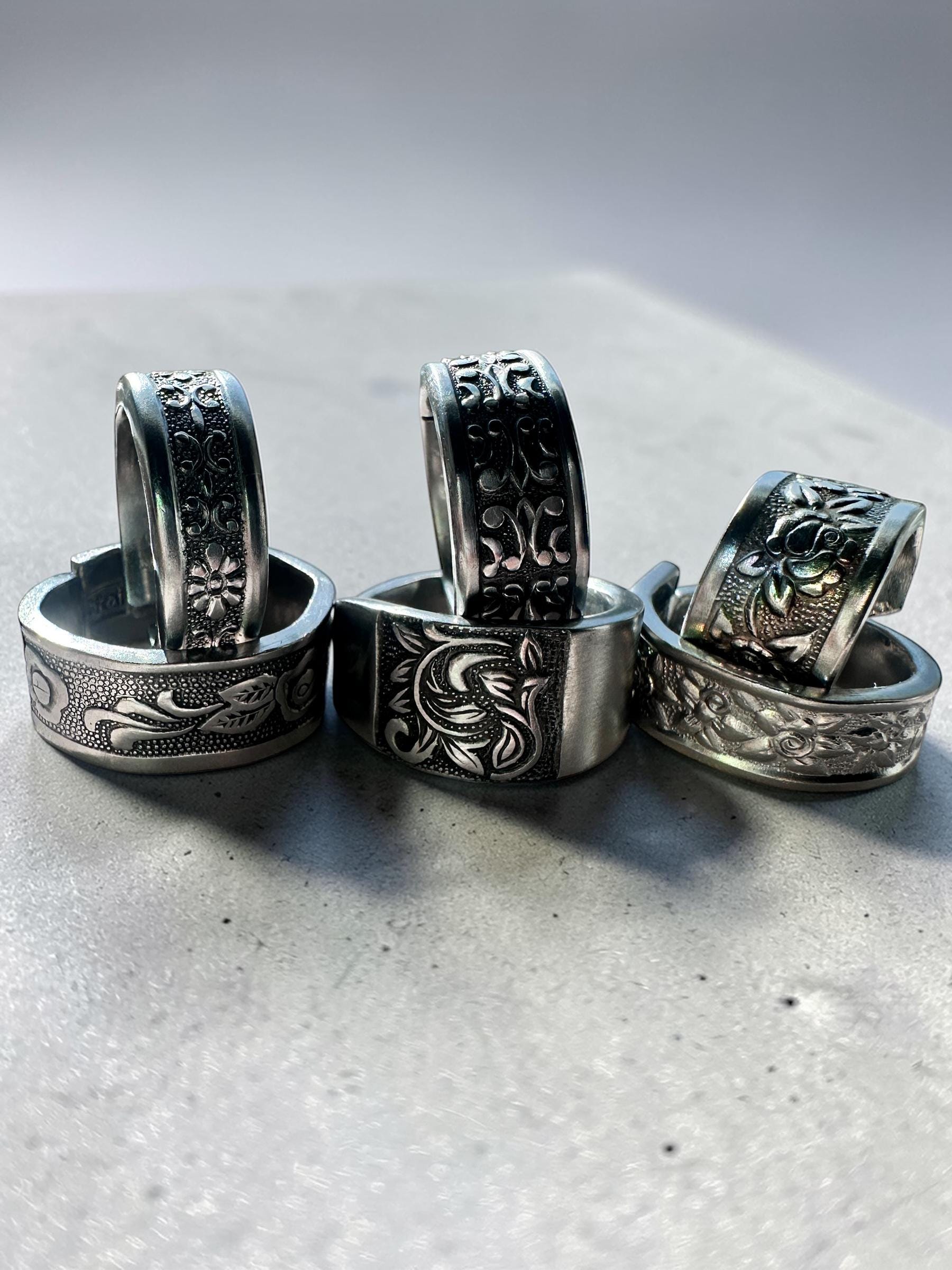 Mystery Ring stainless steel – Floral Engraved Band Ring – Choose Your Size – Vintage  Ring – Gift for Her – Everyday Jewelry