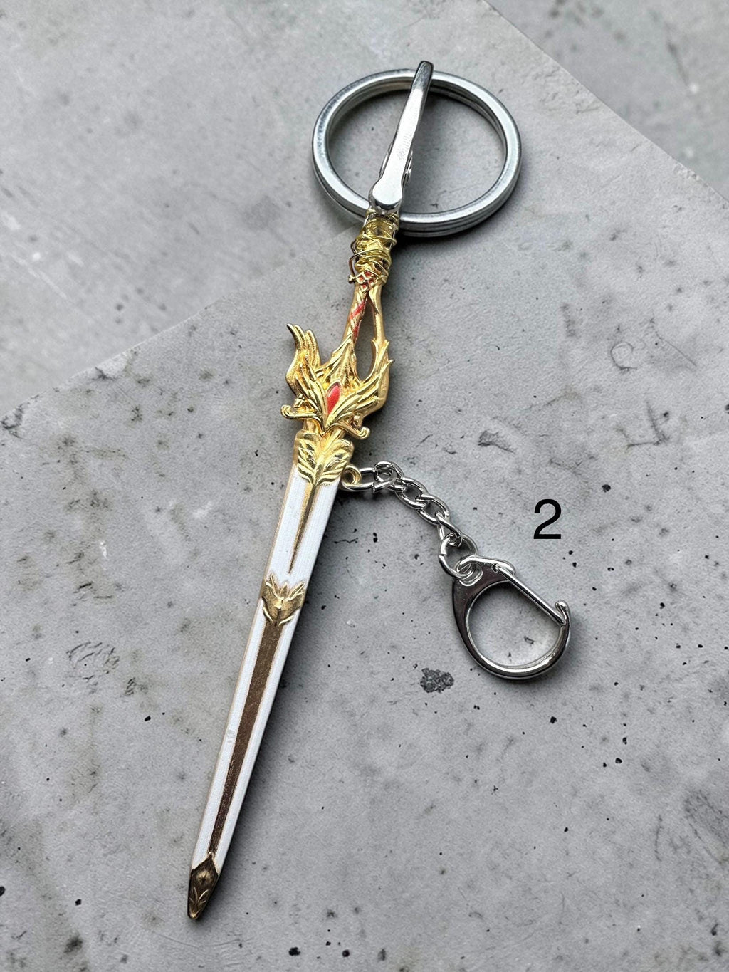 Handmade Fantasy Sword ATM Card Clip Keychain, Long Nail Helper, Gamer Accessory