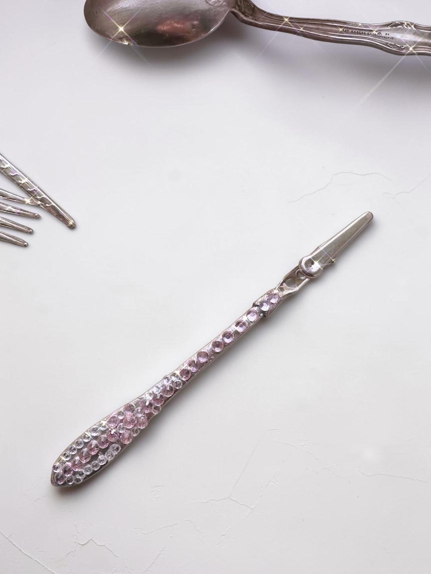 Crystal Bling Bracelet Helper, Upcycled Spoon Handle Card Clip, Zipper Pull Tool