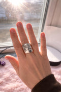 Spoon Ring –  Vintage Wm Rogers Daffodil Edwardian Floral Silverplate Jewelry
