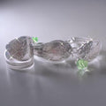 Spoon Jewelry Set upcycled  – Floral Engraved Ring & Bracelet with Green Crystal Accent