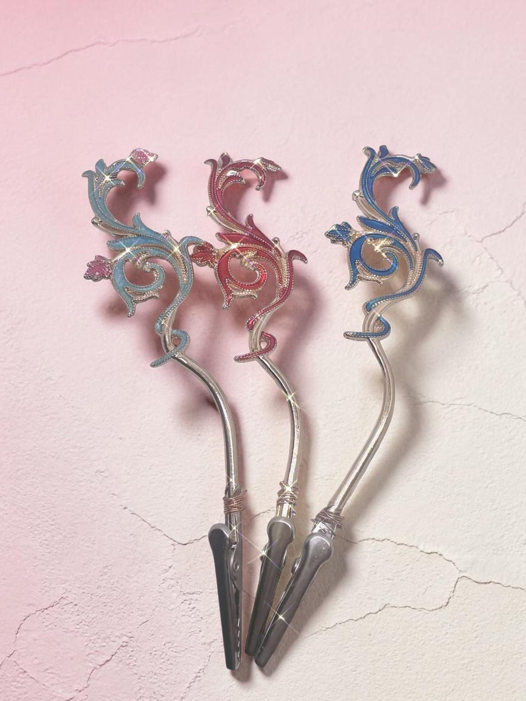 Enamel Floral ATM Card Clip Bracelet Helper – Long Nails Purse Charm Zipper Pull Tool
