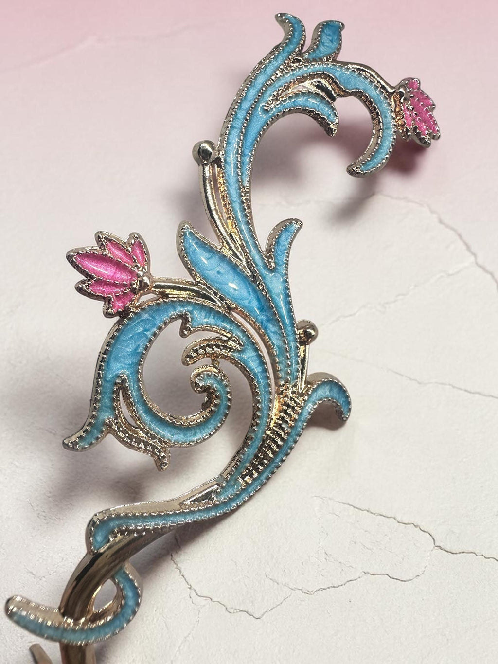 Enamel Floral ATM Card Clip Bracelet Helper – Long Nails Purse Charm Zipper Pull Tool