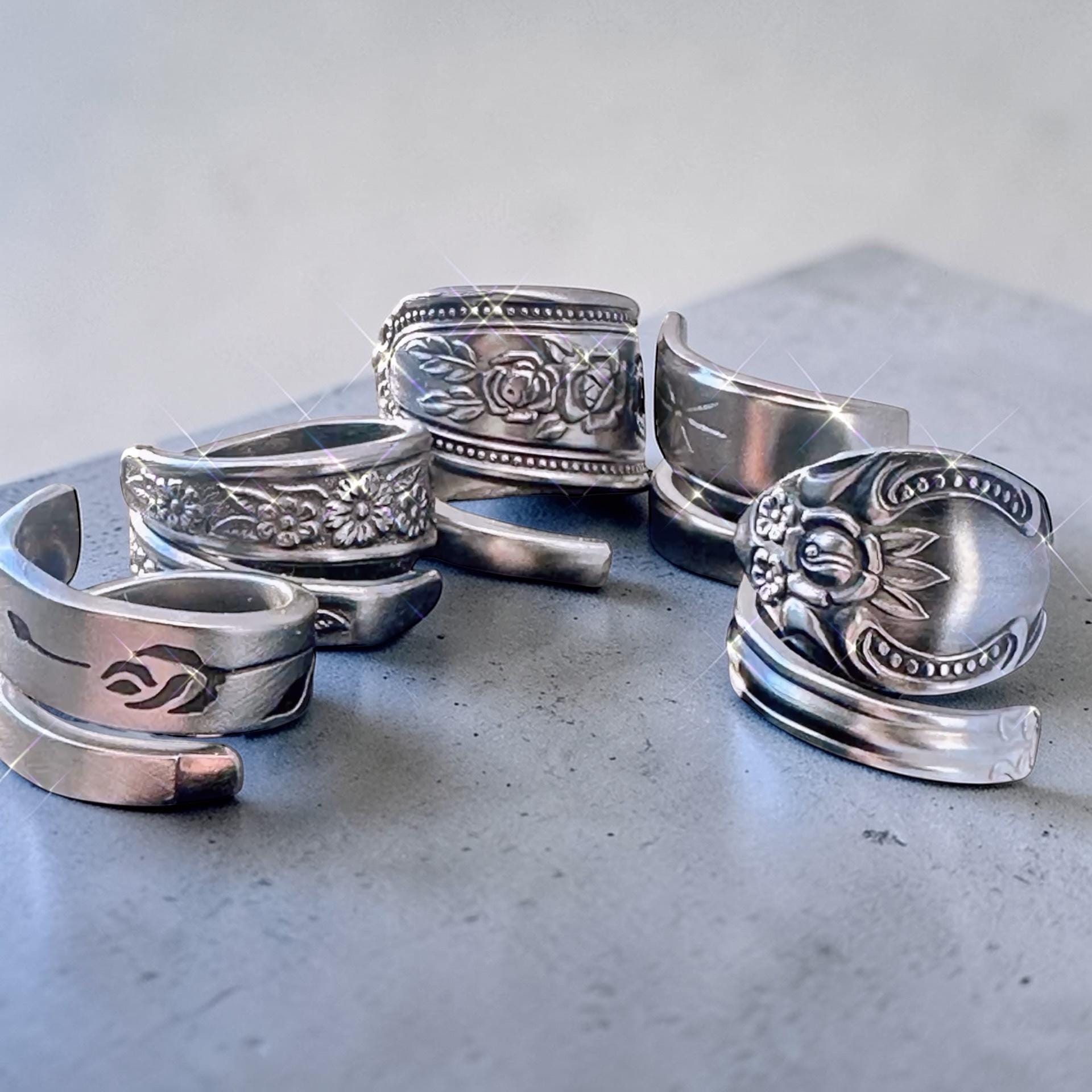 Mystery Spoon Ring Bundles – Vintage Stainless Steel, Silver Plated Mix. 10/20/40/60 qtys available whole sale
