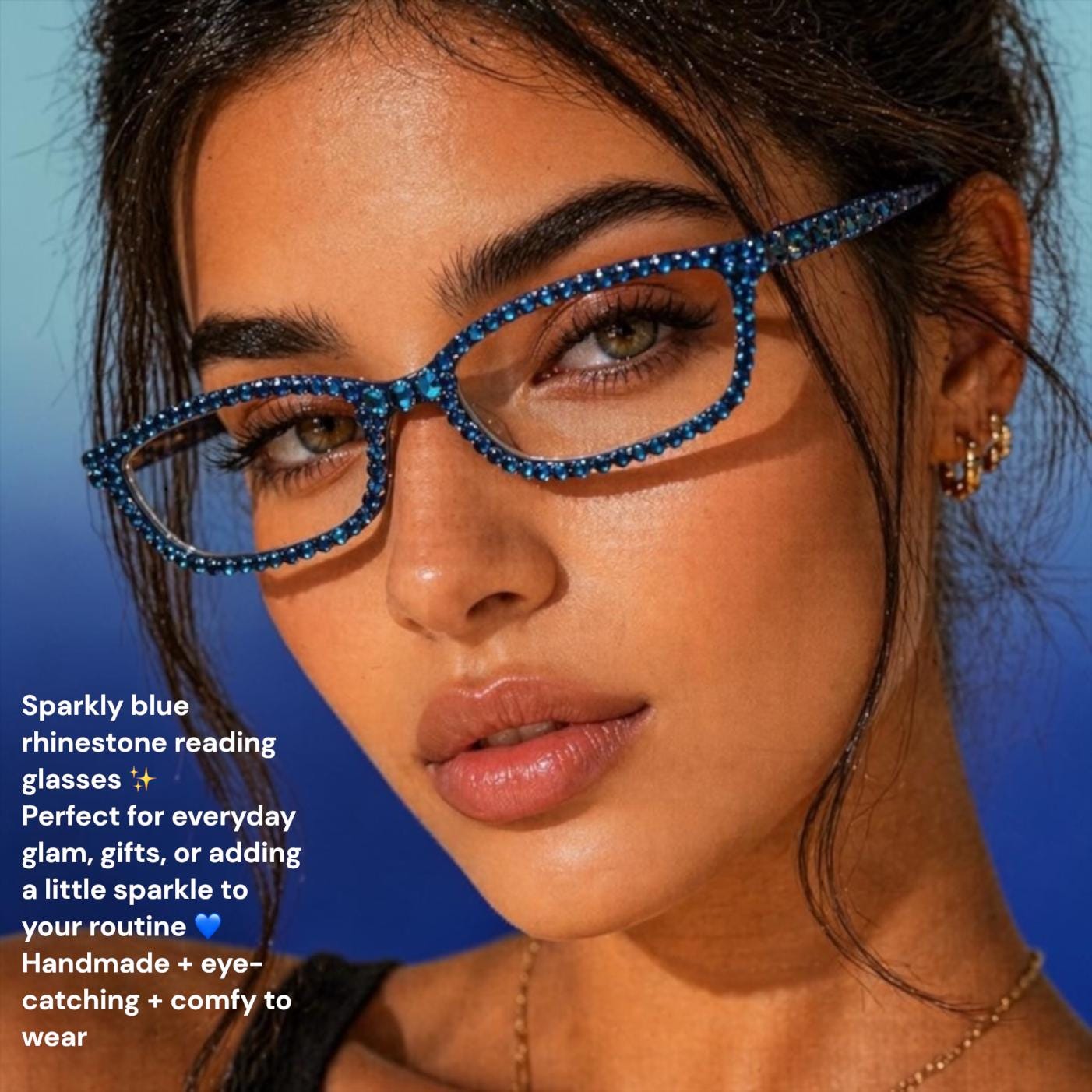 European Crystal Reading Glasses – Bling Rhinestone Readers +1.00–3.25 – Sparkly Eye Eyewear, Includes Care Kit
