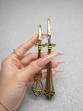 Aide-bracelet pour carte bancaire Abeille, attrape-carte à poignée cuillère dorée, outil d'aide pour ongles longs, clip porte-clés perlé, cadeau pour elle