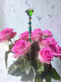Garden fairy Wand Crystal arose  – Beaded Plant Stake with Removable Charms (16-18 Inch) spring home decor