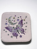 Bling Butterfly Jewelry Box, Rhinestone Travel Case, Moon Star Jewelry Organizer, Cute Gift for Her, Sparkly Ring Holder Box