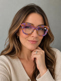 Handmade Crystal Reading Glasses – Purple Gold Bling Rhinestone Readers (+2.00)