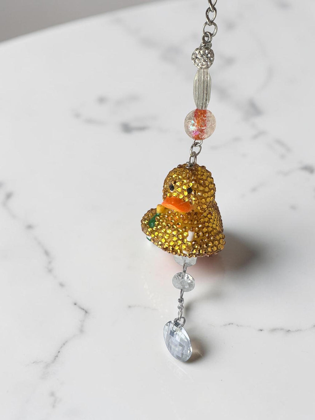 Rubber Ducky Rear view Mirror Charm bling , Cute Car Hanging Decor, Crystal Sun Catcher Car Accessory, Fun Duck Ornament, Gift for Driver
