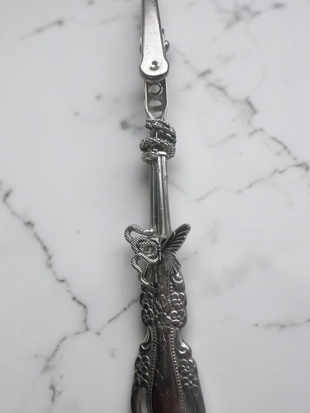 Vintage Spoon Handle ATM Card Clip Keychain – Handmade Long Nail Helper, Credit Card Grabber, Purse Charm, Upcycled Flatware Accessory