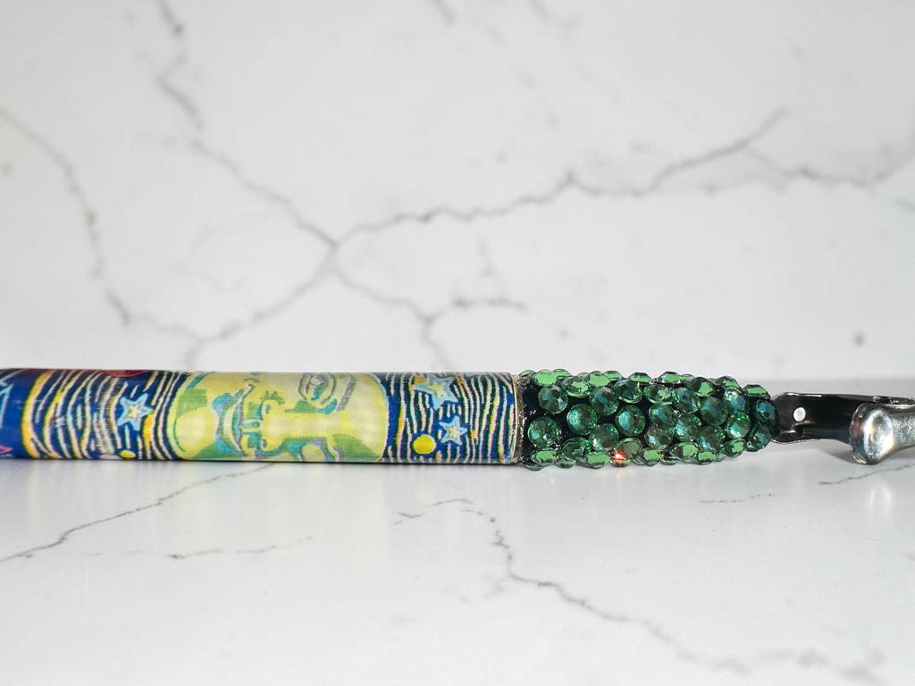 Green Celestial ATM Card Clip, Bracelet Helper, Long Nail Helper, Card Grabber, Purse Charm, Rhinestone Accessory