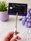 Pince pour carte bancaire | Aide pour ongles longs | Pince à carte de crédit faite à la main | Breloque de sac à main | Cadeau pour femmes | Porte-carte floral