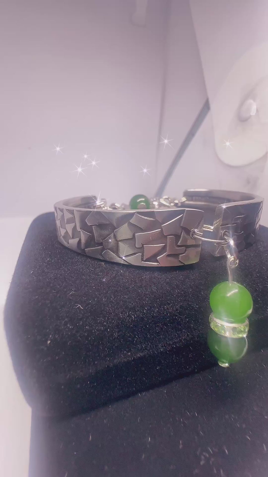 Handmade Aventurine Spoon Bracelet - Unique Adjustable Upcycled Silverware Jewelry