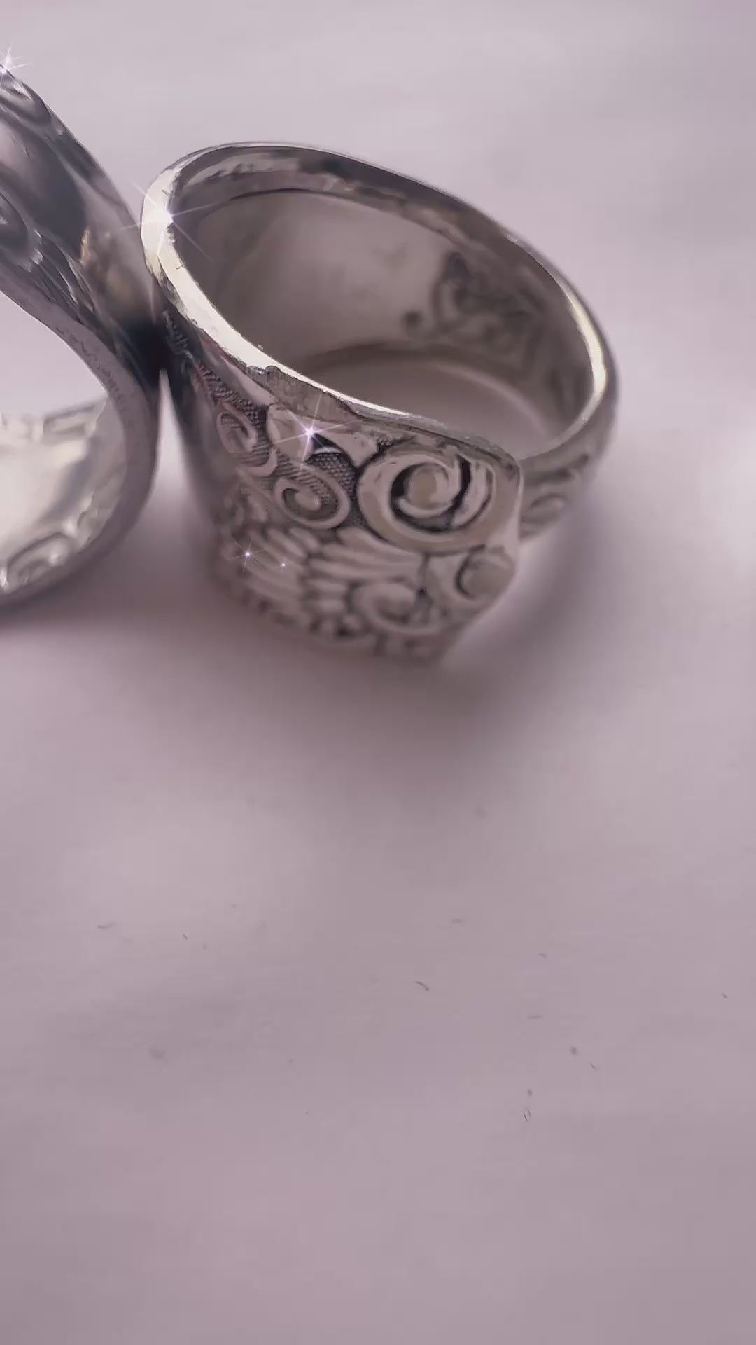Unique Handcrafted Mystery Spoon Ring in Vintage Floral Design - Durable Stainless Steel