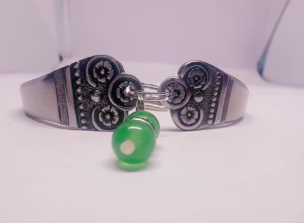 Handmade Adjustable Spoon Handle Bracelet with Heart Clasp - Vintage Style, Unique Gift