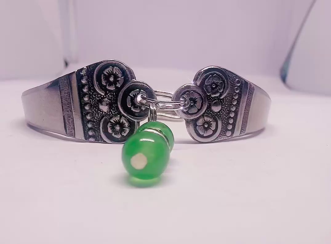 Handmade Adjustable Spoon Handle Bracelet with Heart Clasp - Vintage Style, Unique Gift