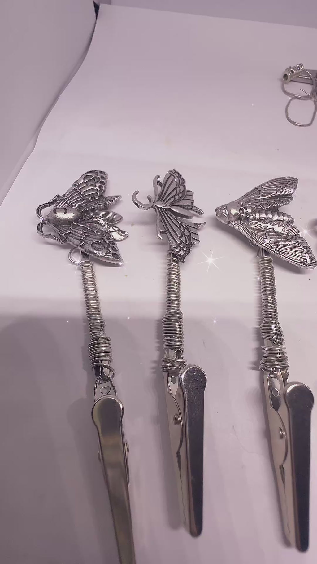 Handmade Wire-Wrapped Bracelet Helper Clips - Unique Butterfly, Skull & Snake Designs