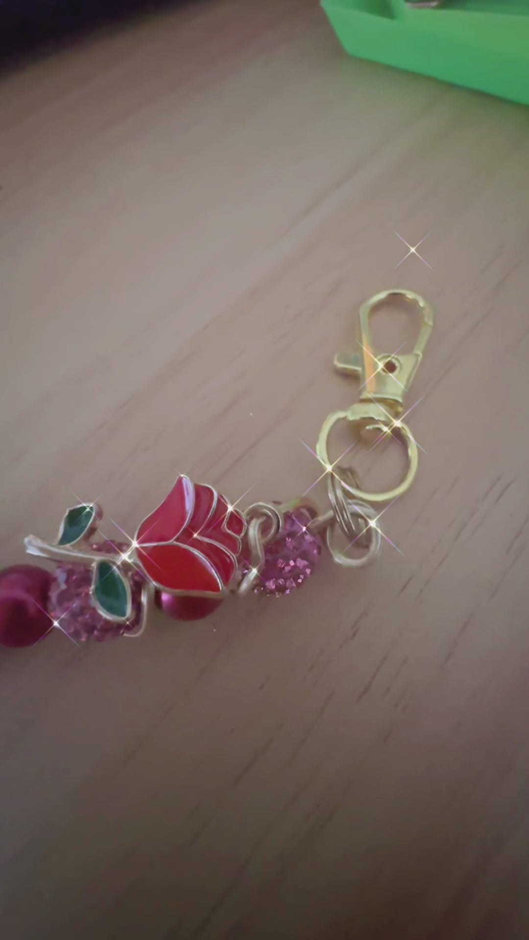 Rose ATM Card Grabber Clip – Long Nail Credit Card Puller – Bracelet Helper Tool – Pink Beaded Purse Charm Keychain – Gift for